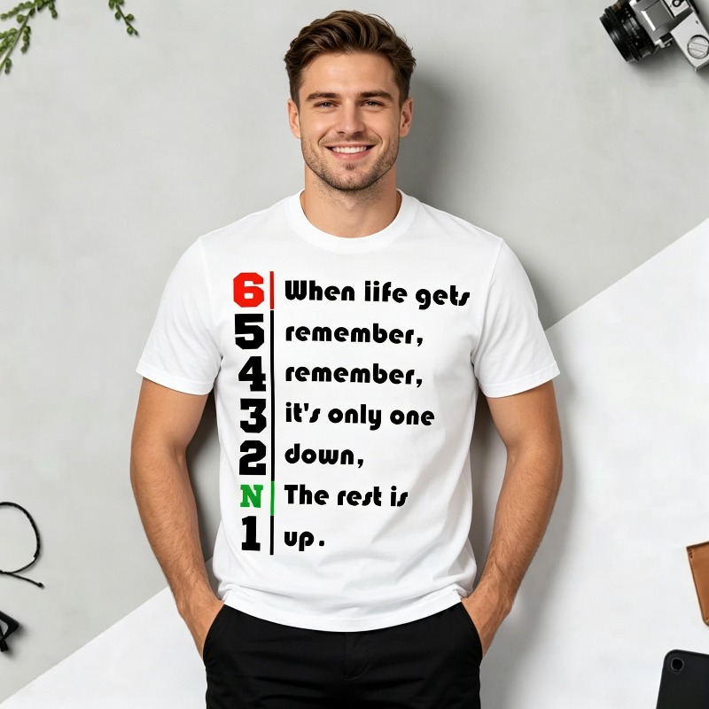 Motorcycle Gear Quotes - تي شيرت رجالي بتصميم جرافيك 1N23456
