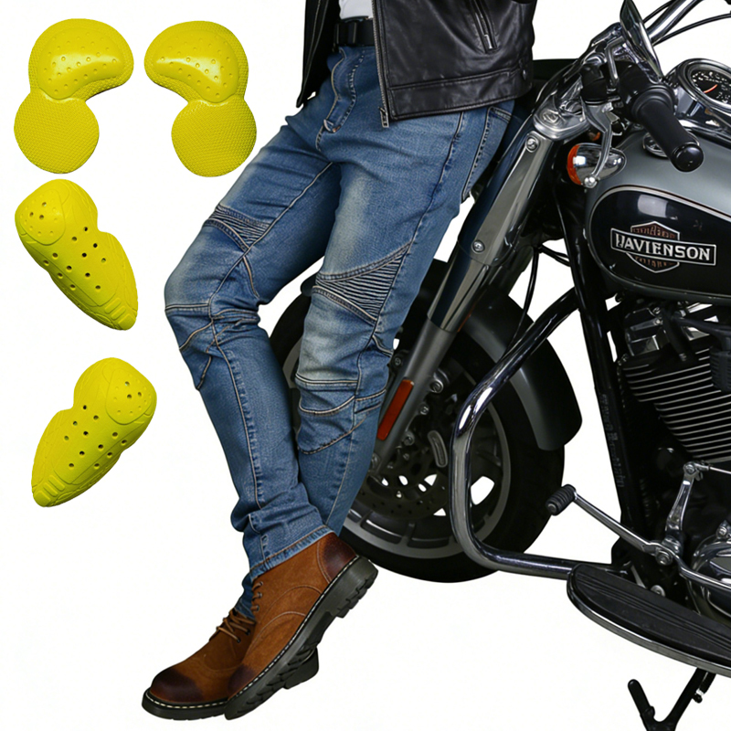 Motorcycle Wearing Gear - بنطلون جينز للدراجات النارية للرجال، سروال