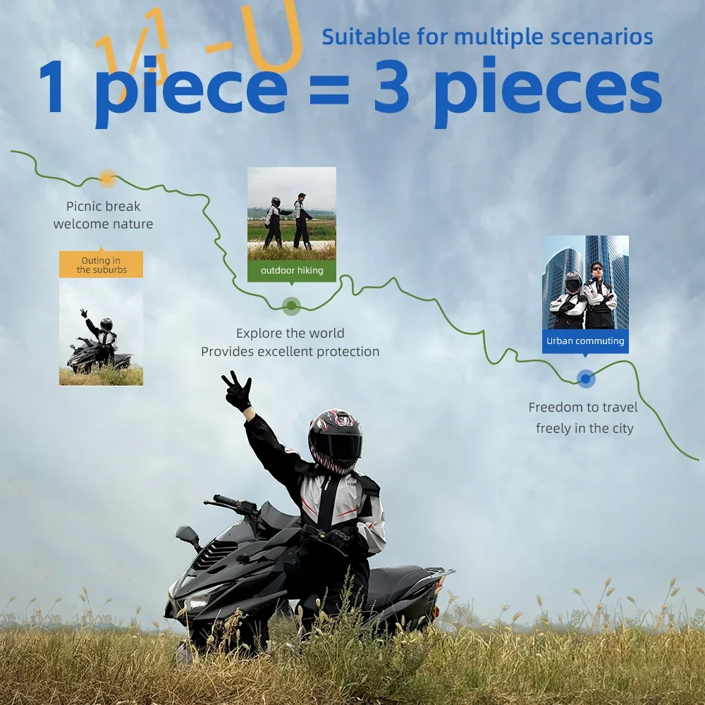 معطف واق من المطر للدراجات الن - مراجعة Motorcycle Gear Rain وسعره