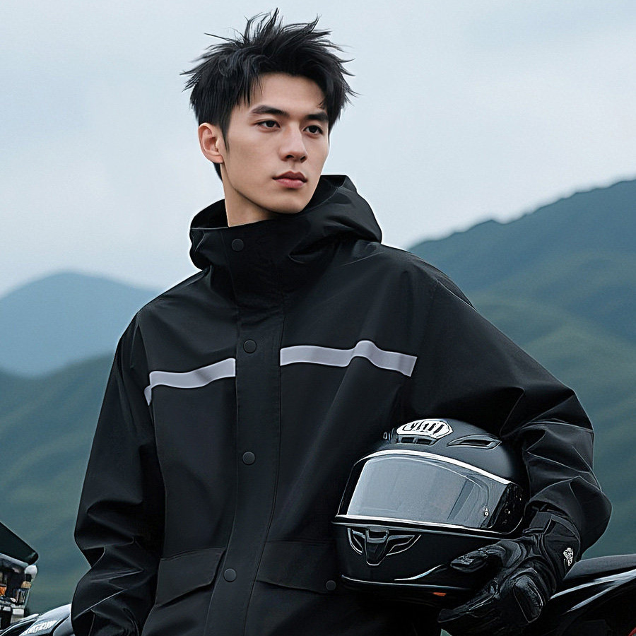 بدلة مطر مقاومة للماء مع شريط  - مراجعة Motorcycle Gear Rain وسعره